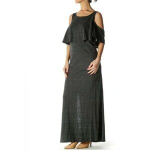 Jessica Simpson Nursing Maxi Dress Womens M Gray Cold Shoulder Long